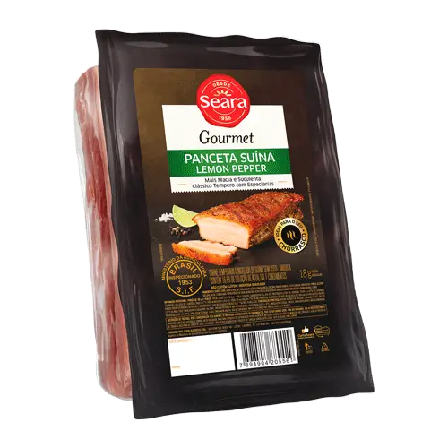 Panceta Suína com Lemon Pepper Gourmet Congelada Ensacolada