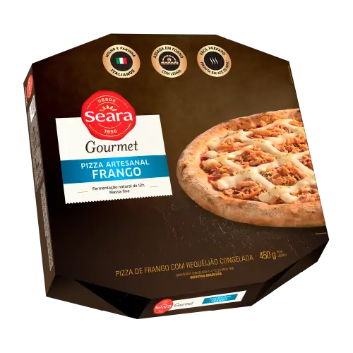 Pizza Frango com Requeijão Gourmet Congelado Embalado em Papelão 450g