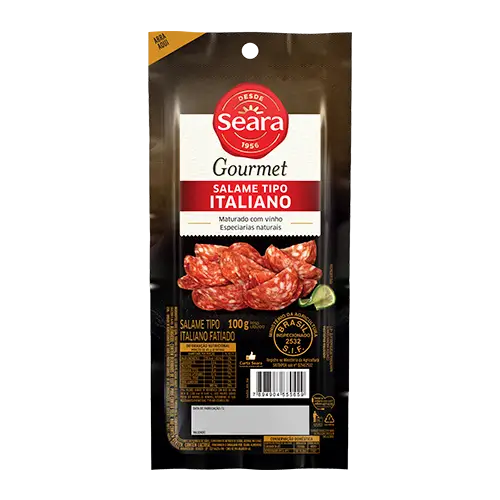 Salame Tipo Italiano Fatiado Gourmet Congelado Ensacolado 100g