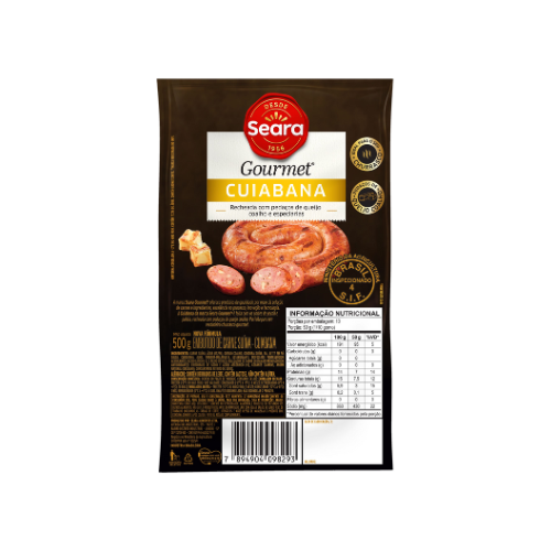 Linguiça tipo Cuiabana Seara Gourmet 500g Linguiça Cuiabana