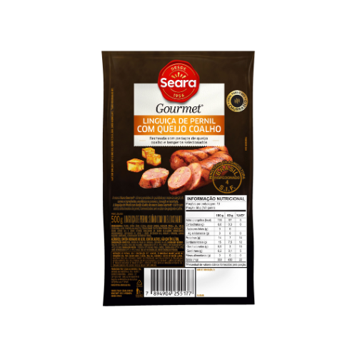 Linguiça de Pernil com Queijo Coalho Seara Gourmet 500g Linguiça de pernil com queijo coalho