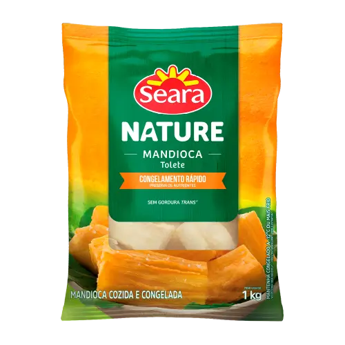 Mandioca Tolete Nature Congelada Ensacolada 1kg