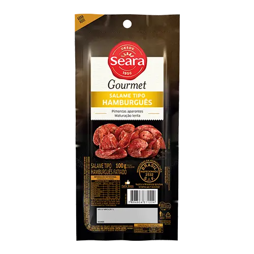 Salame tipo Hamburguês Fatiado Gourmet Congelado Ensacolado 100g