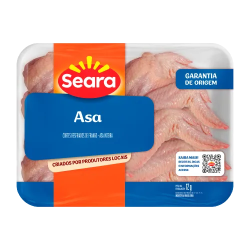 Bandeja branca com asas de frango