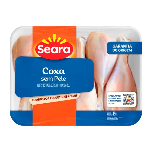Bandeja de Coxa sem Pele de Frango Resfriada