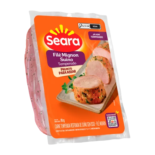 Filé Mignon Suíno Temperado Congelado Embalado em Plastico