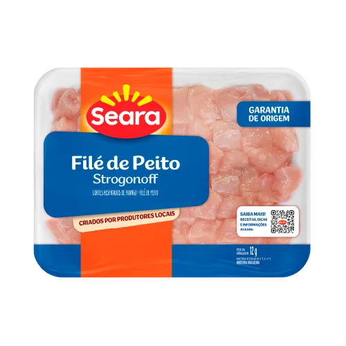 Bandeja de Filé de Peito de frango para Strogonoff Resfriada