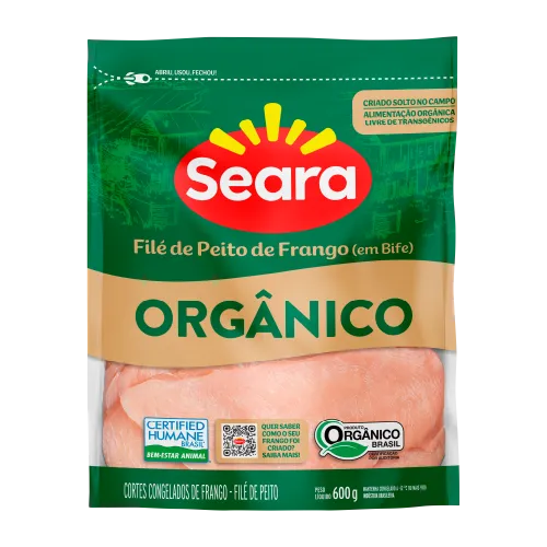 Filé de Peito em Bifes Seara Orgânico 600g
