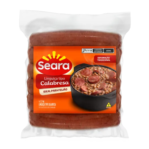Linguiça calabresa embalada a vacuo