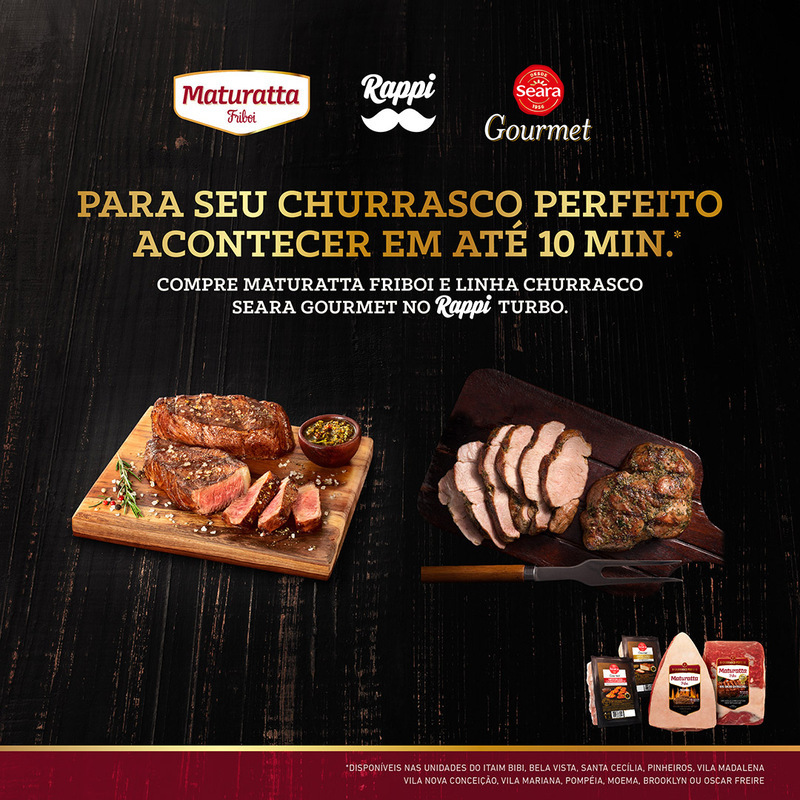 Maturatta Friboi, 1953 Friboi e Seara Gourmet presenteiam clientes em parceria especial com Rappi Turbo
