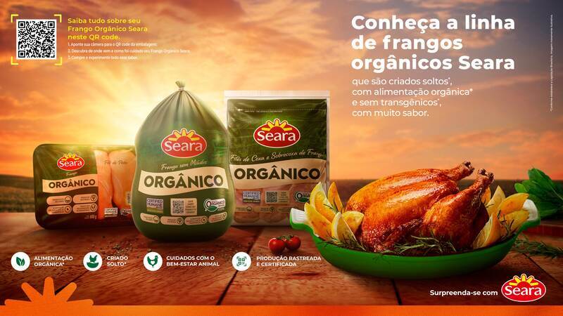 Seara apresenta sua linha de Frango Orgânico: sustentabilidade e procedência à mesa