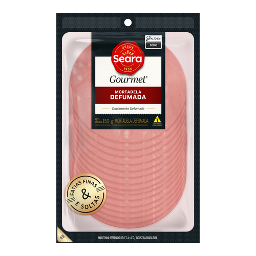 Mortadela Defumada Fatiada Seara Gourmet 150g Mortadela Defumada Fatiada Seara Gourmet 150g