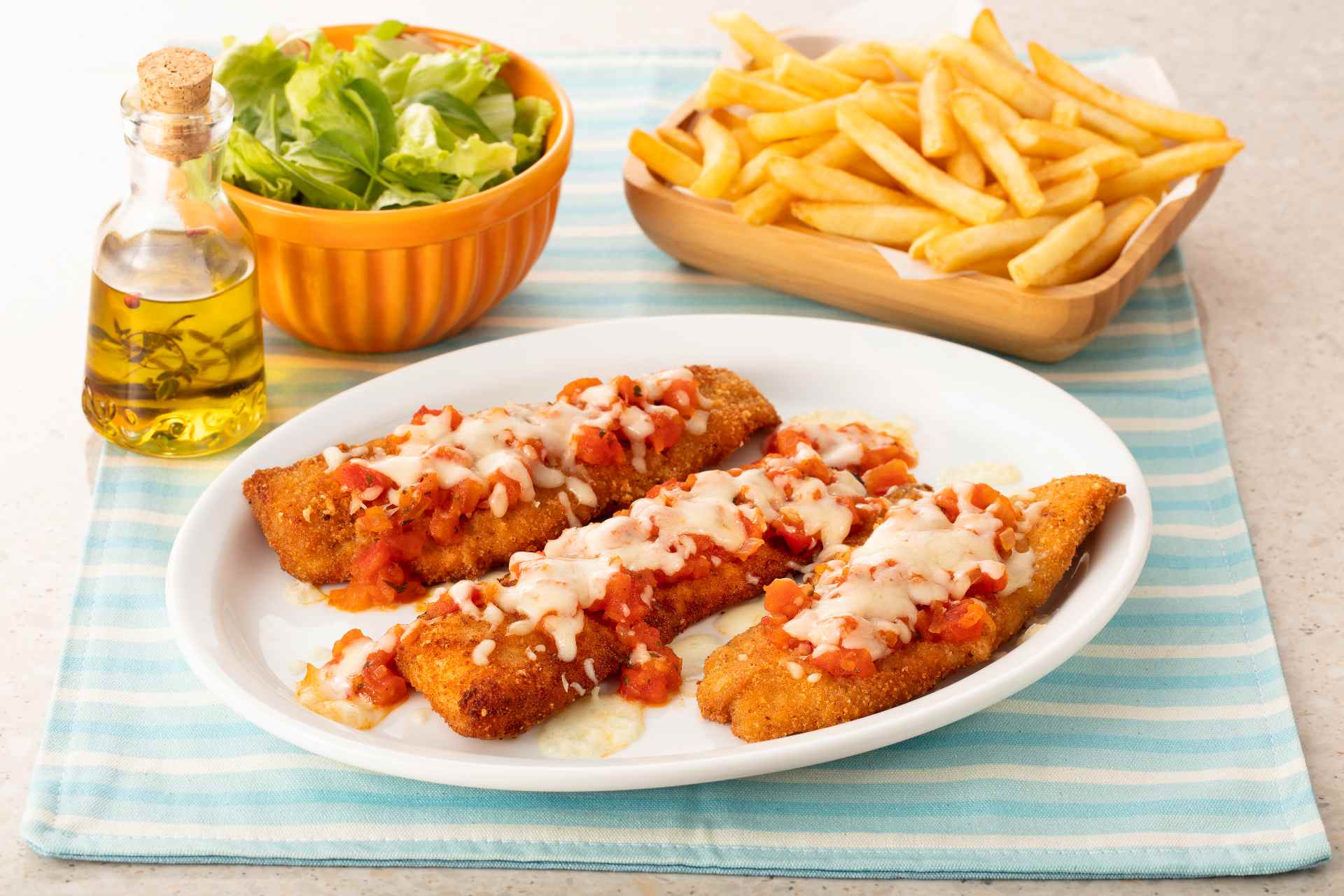 Filé de Merluza à Parmegiana