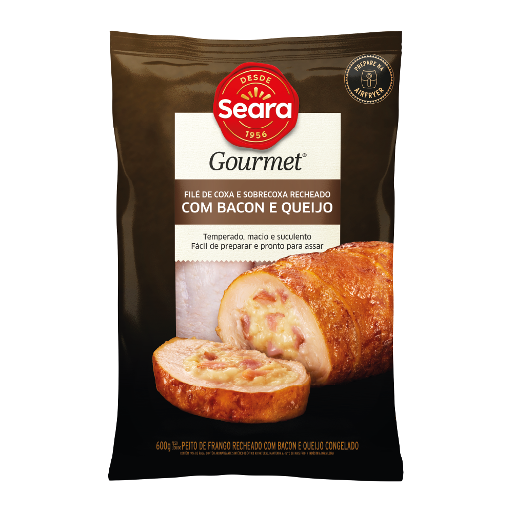 Coxa e Sobrecoxa Recheada com Bacon e Queijo Seara Gourmet 600g
