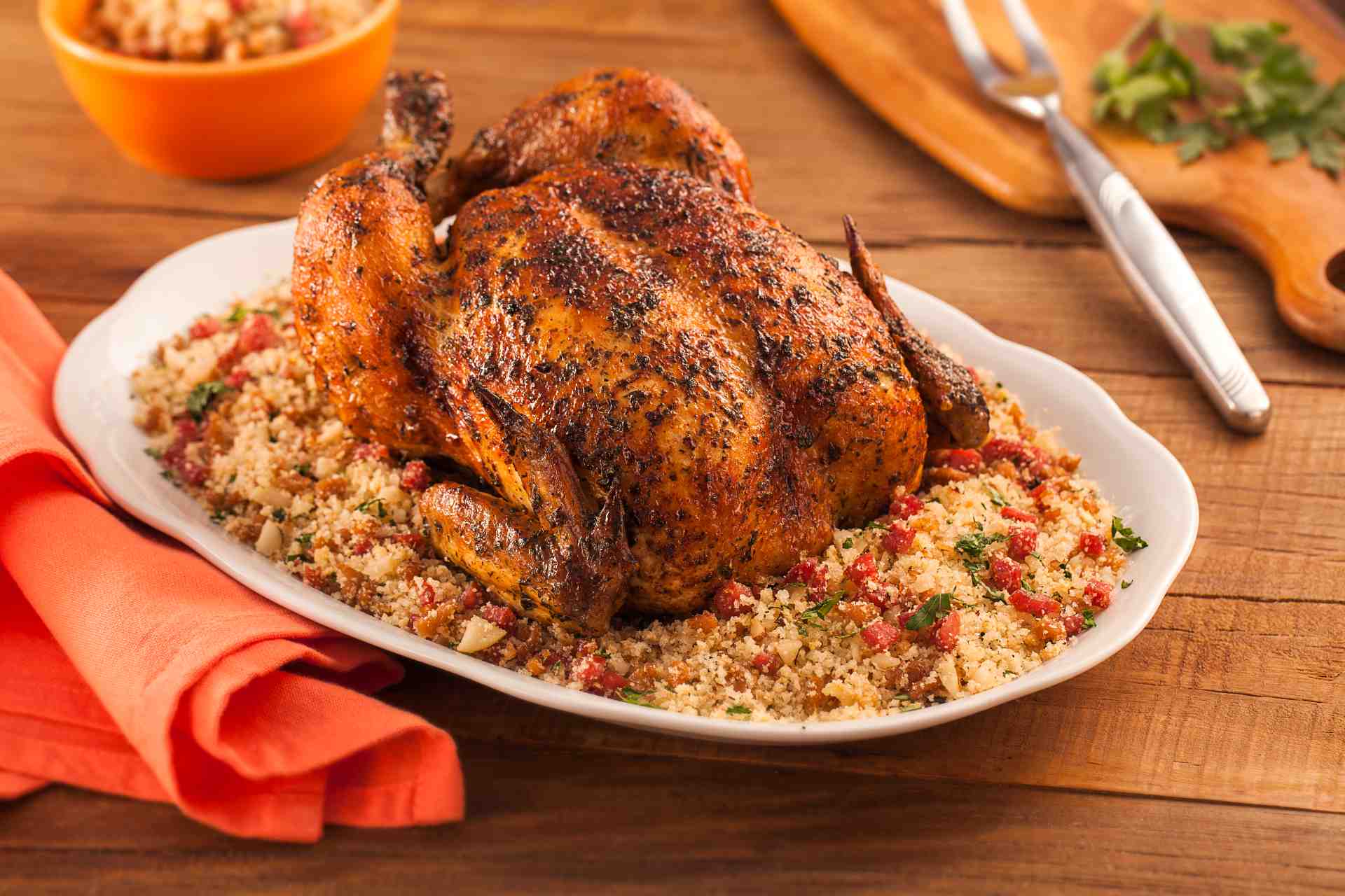 Frango de Padaria com Farofa Crocante