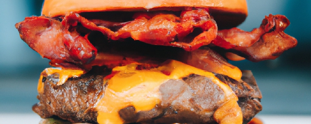 Hambúrguer de Picanha com Cheddar e Tiras de Bacon