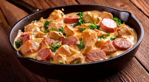 Frango Scarpariello com Salsicha para o final de semana