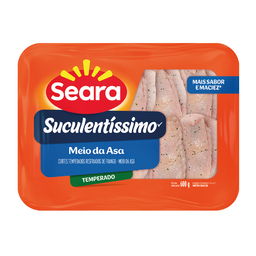 Meio da asa Temperada Suculentíssimo Seara 600g