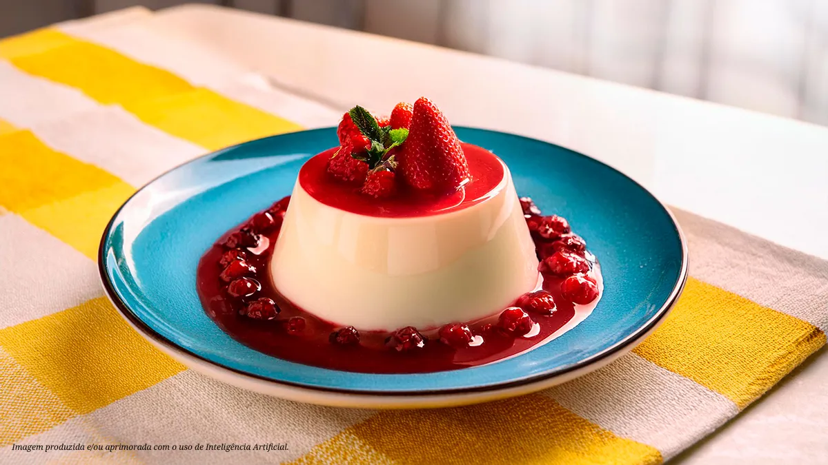 Panacota com frutas vermelhas