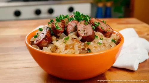 Chucrute com linguiça toscana