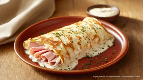 Crepioca de presunto Levíssimo e queijo branco