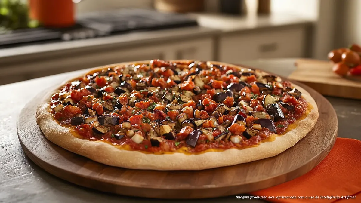 Pizza de antepasto de beringela
