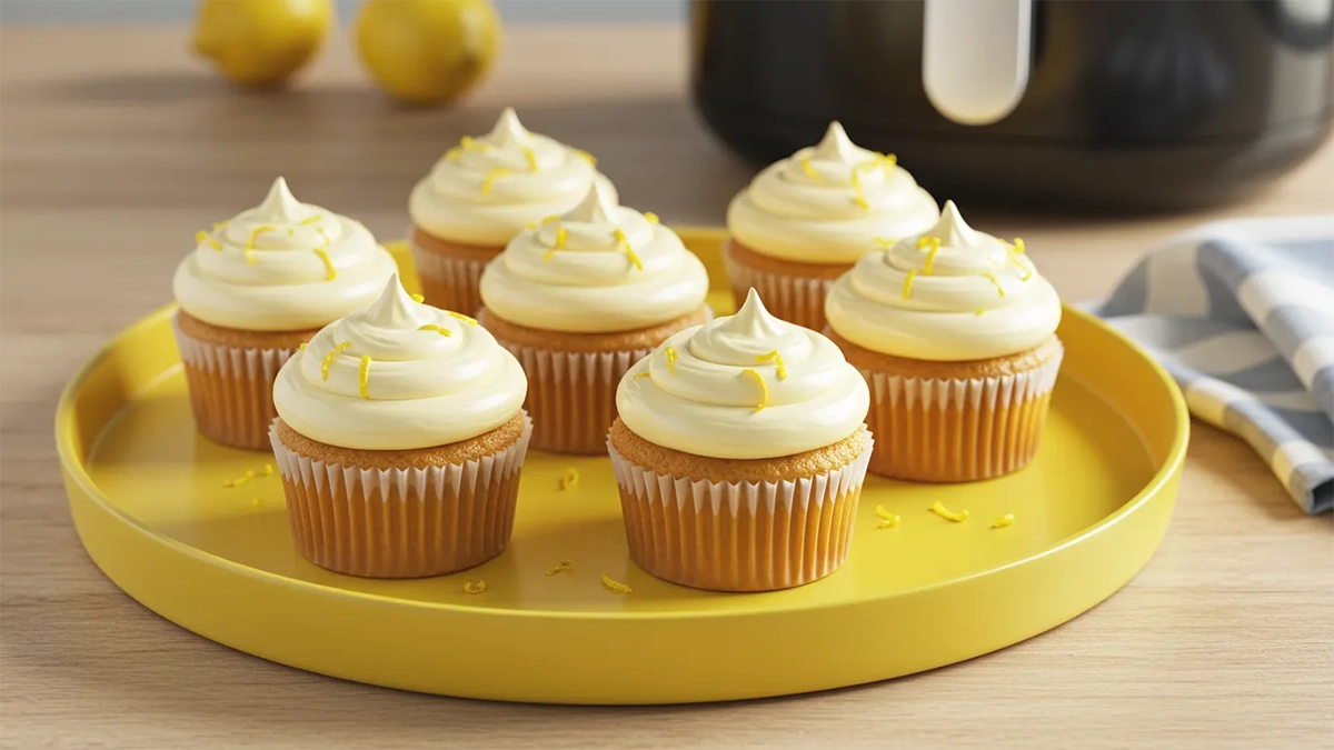 Cupcake de limão siciliano na airfryer