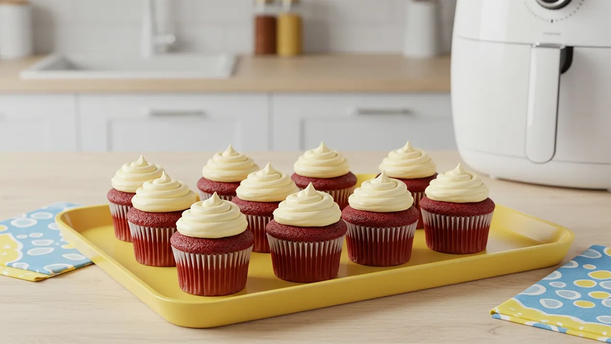 Cupcake red velvet na airfryer