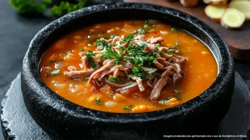 Sopa de joelho defumado Hans com abóbora e gengibre