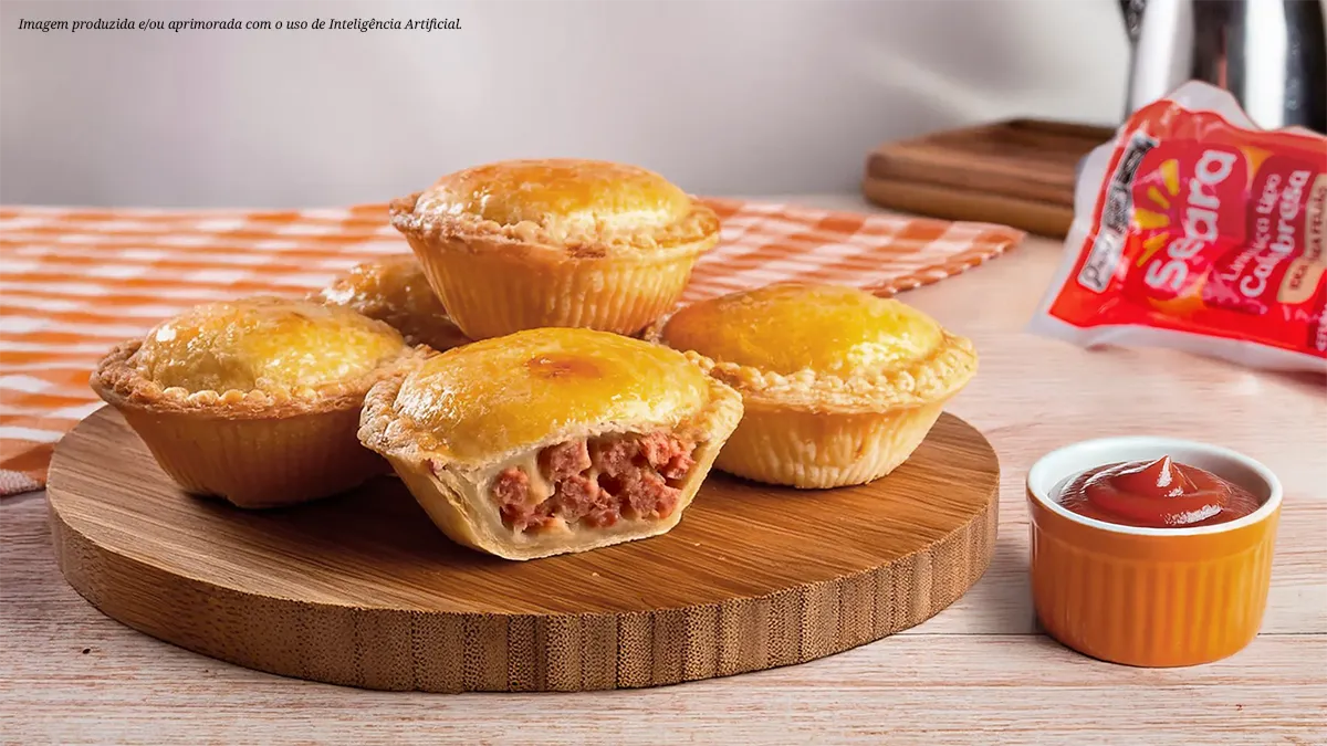 Empadinha de calabresa e queijo coalho