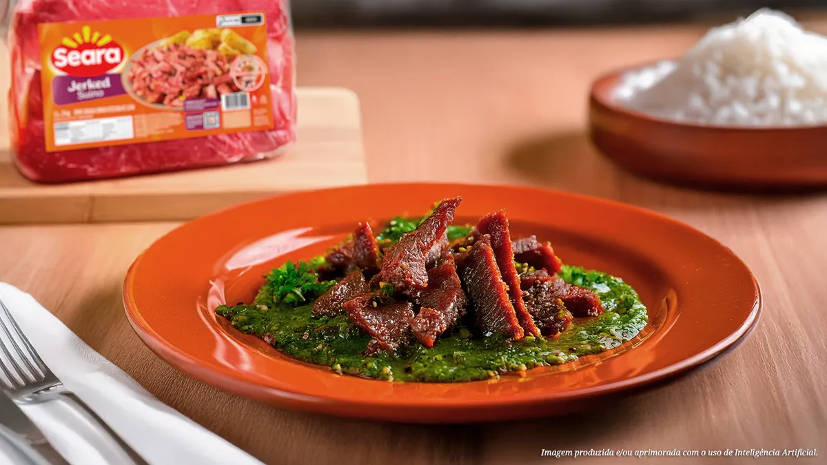 Jerked Suíno com chimichurri