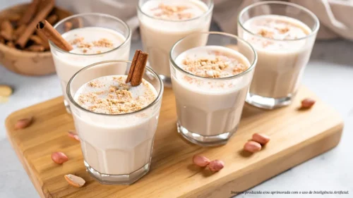 Chá de amendoim com canela