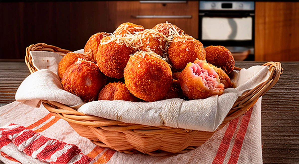 Bolinho de mortadela Marbinha com queijo parmesão