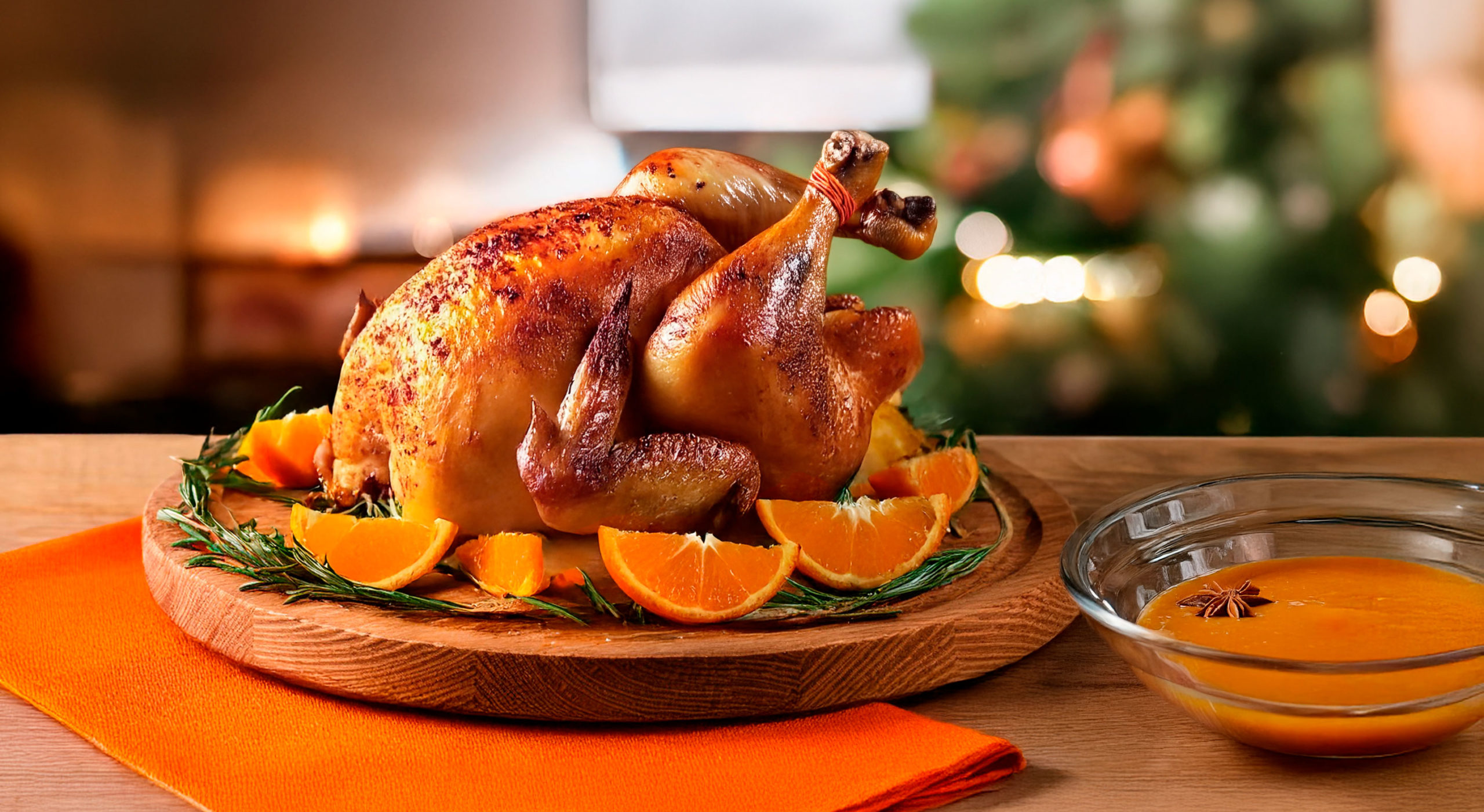 Ave Fiesta com molho de laranja e mel