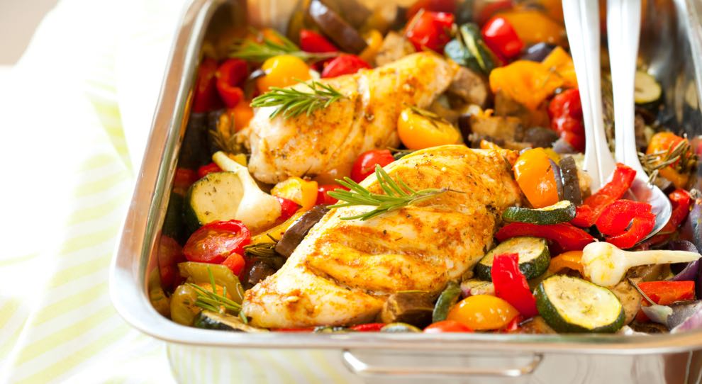 Ratatouille de Frango com Arroz Selvagem