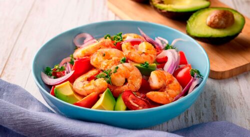 Salada de Camarão e Abacate