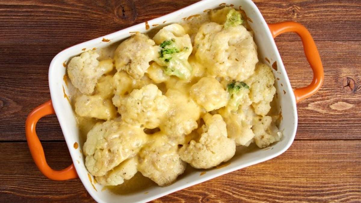 Couve Flor Gratinada com Frango