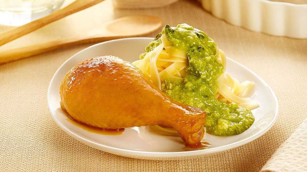 Coxa de Frango Assada Com Creme de Ricota e Espinafre