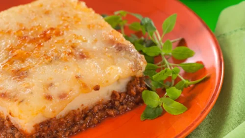 Escondidinho vegetal com arroz 4 queijos