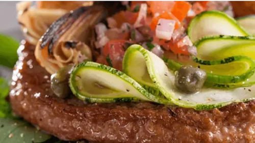 Hambúrguer com Carpaccio de Abobrinha