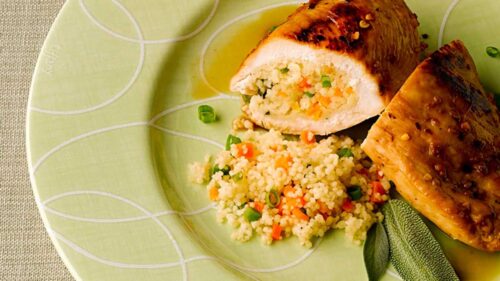 Peito de Frango Recheado com Cuscuz Marroquino