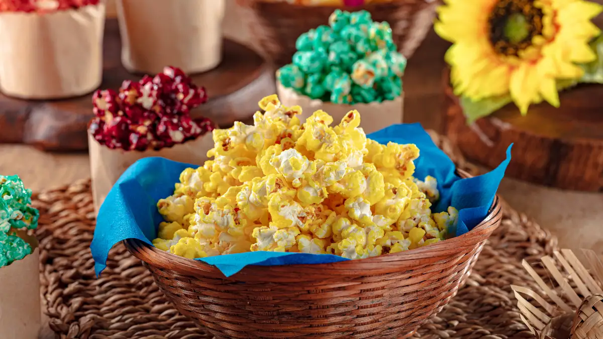 Receita de pipoca doce colorida: fácil, saborosa e perfeita para alegrar a criançada na Festa Junina