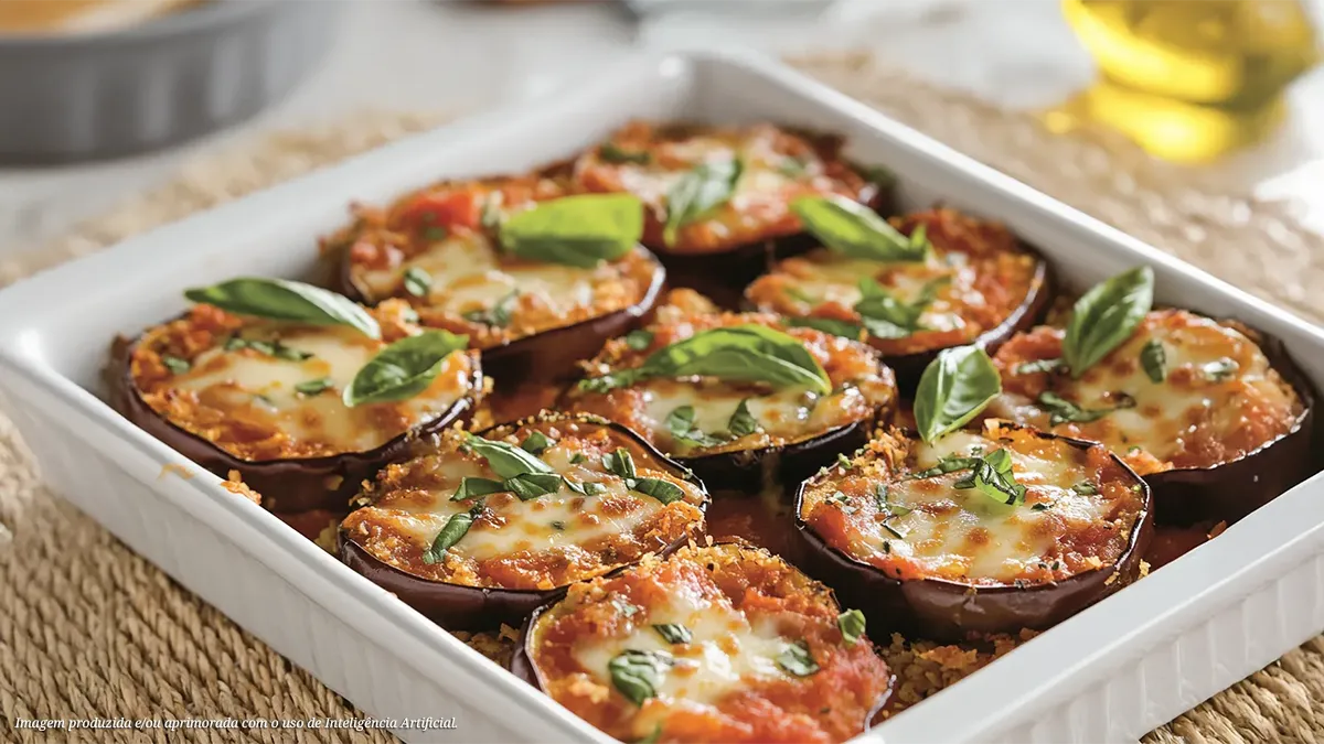 Berinjela à parmegiana na airfryer