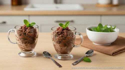 Granita de chocolate e hortelã