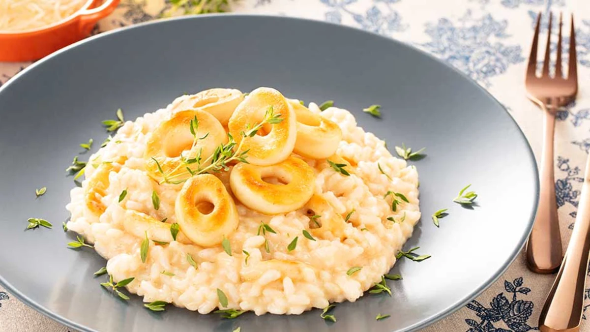 Risoto cítrico de lula