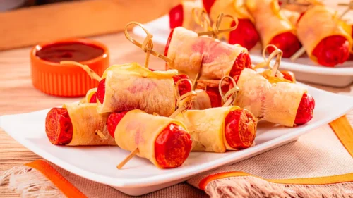 Salsicha com Batata Crocante