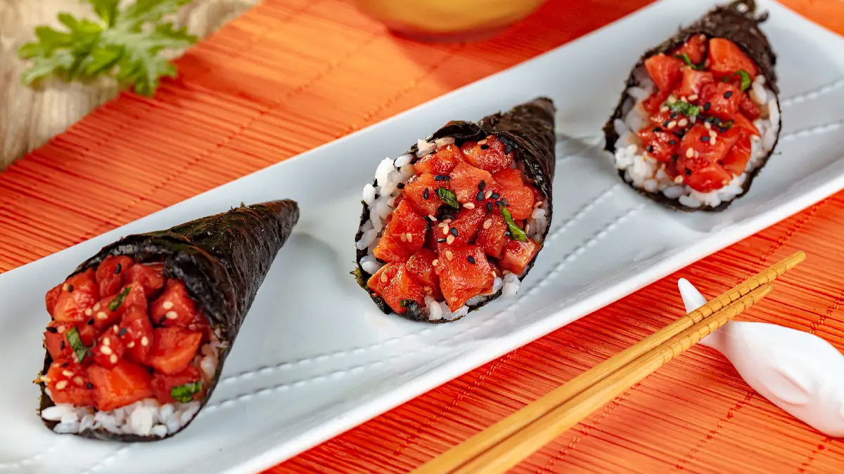 Temaki de salmão